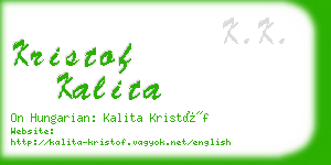 kristof kalita business card